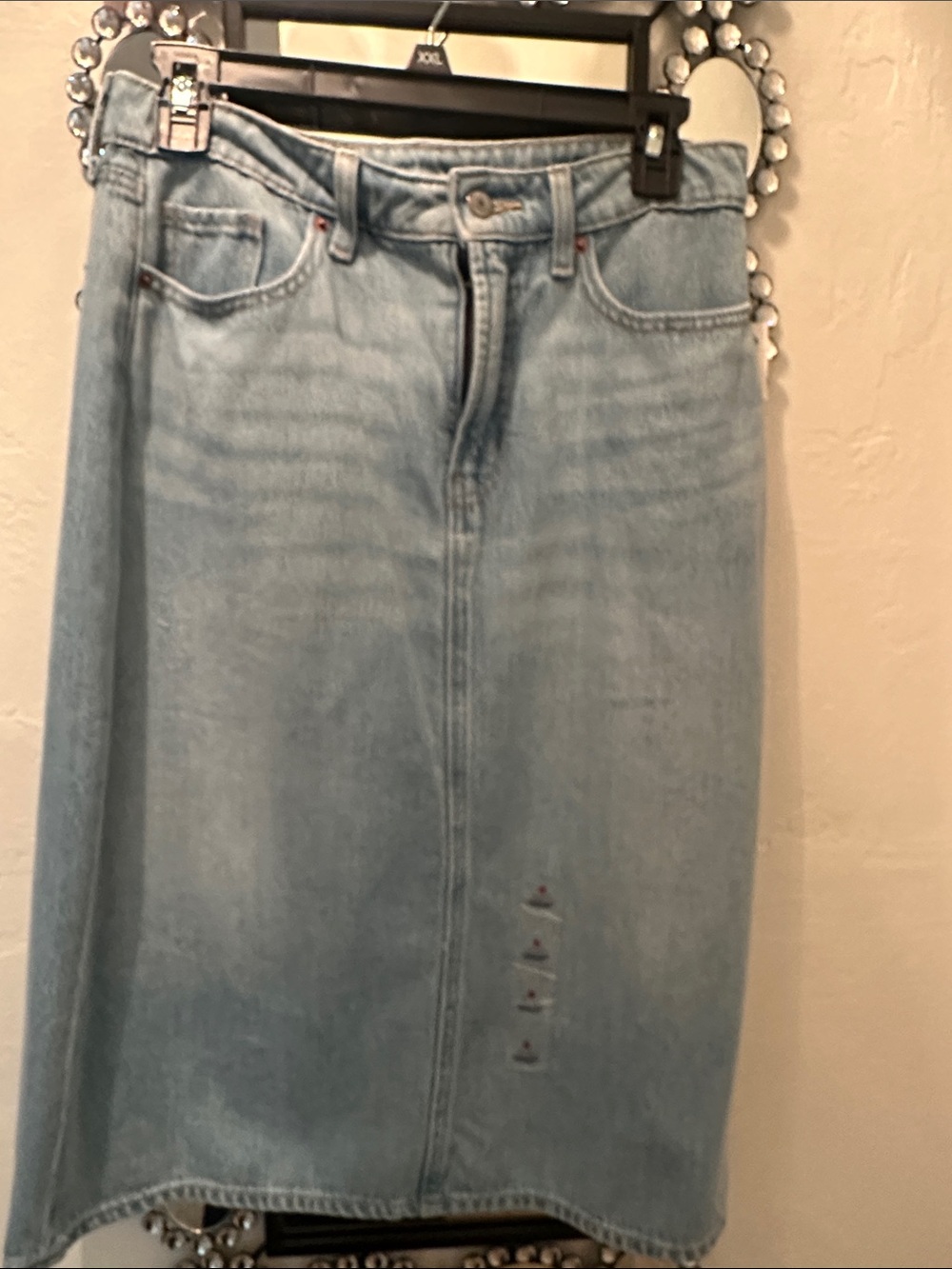 Old Navy Wash Denim Midi Skirt NWT